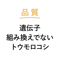 品質 遺伝子組み換えでないトウモロコシ