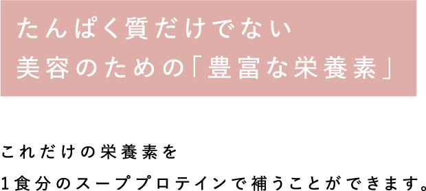 たんぱく質だけでない美容のための豊富な栄養素
