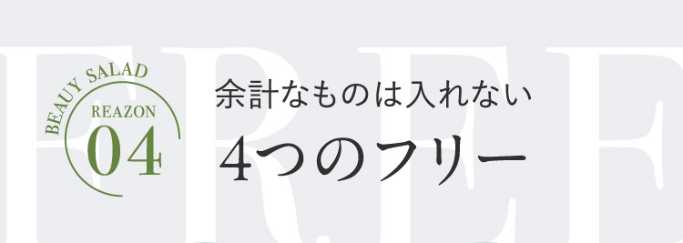BEAUY SALAD REAZON 04 余計なものは入れない 4つのフリー