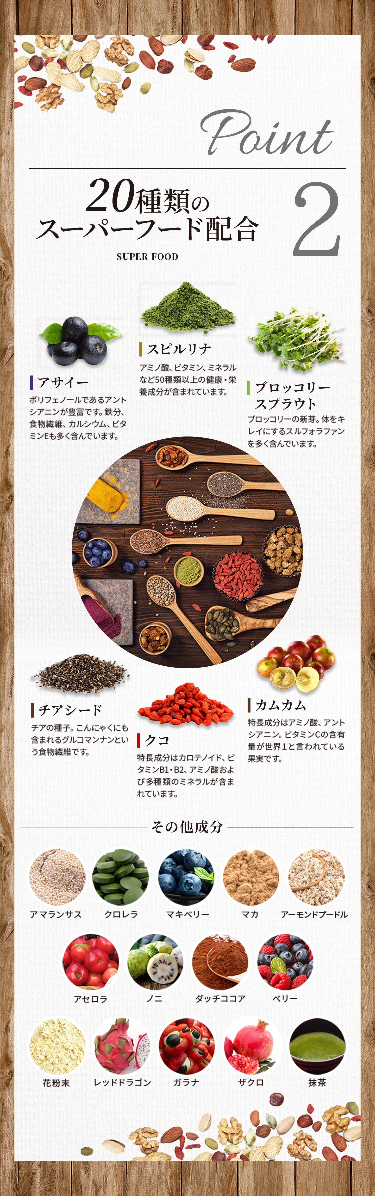 Point2 20種類のスーパーフード配合